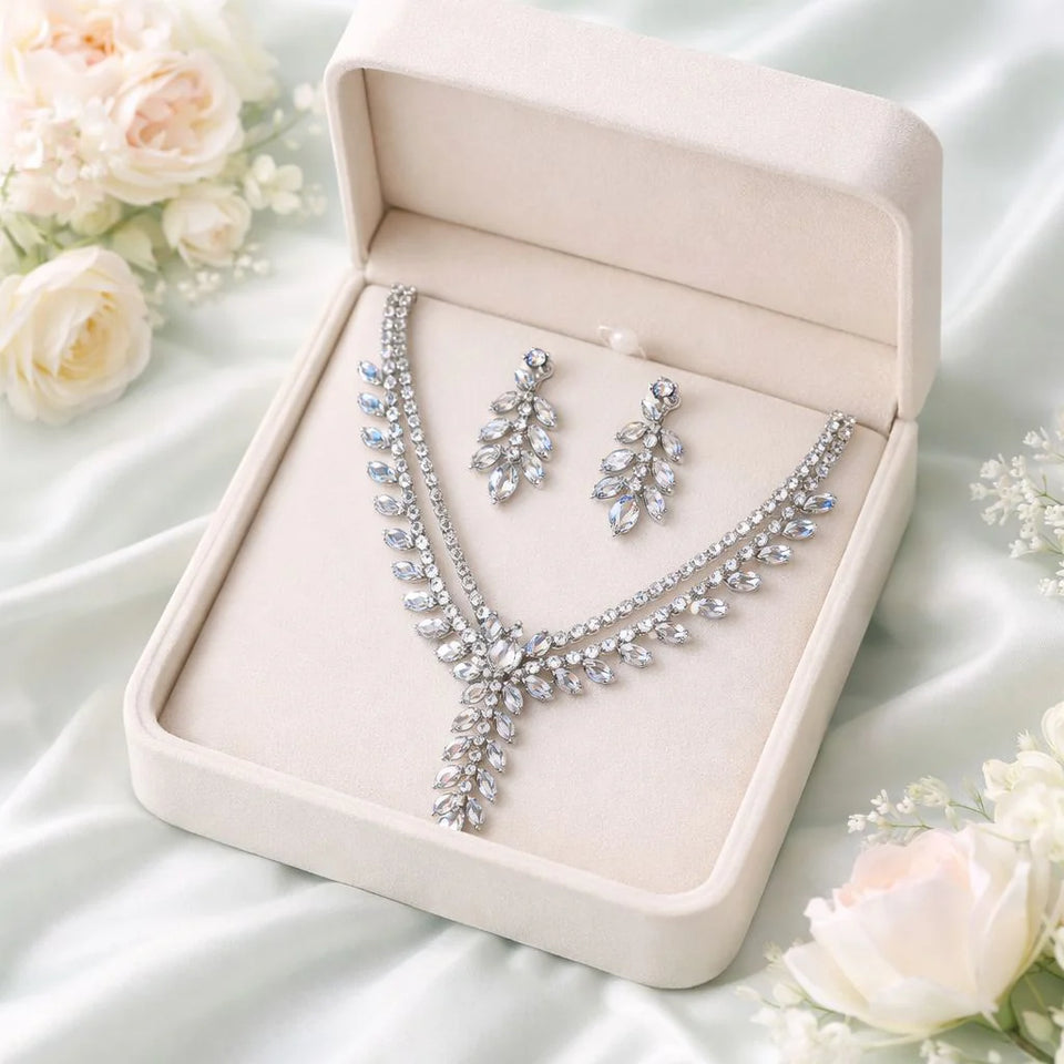 Premium Zircon Necklace-10 (Silver)