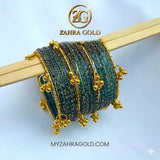 Zinc Viral Raindrop Original Kashmiri Glass Bangles 2.5