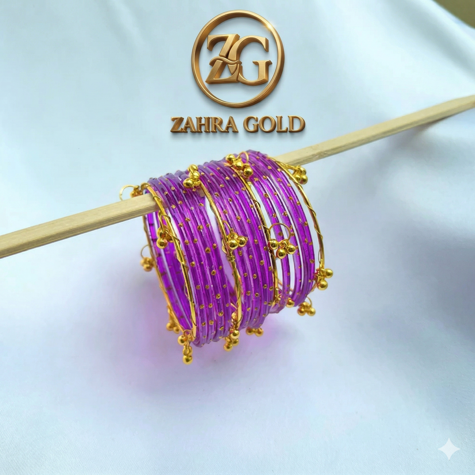Purple Viral AEENA Kashmiri Bangles - 2.5