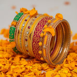 Hand made Bridal 8 pcs bangles set-2404