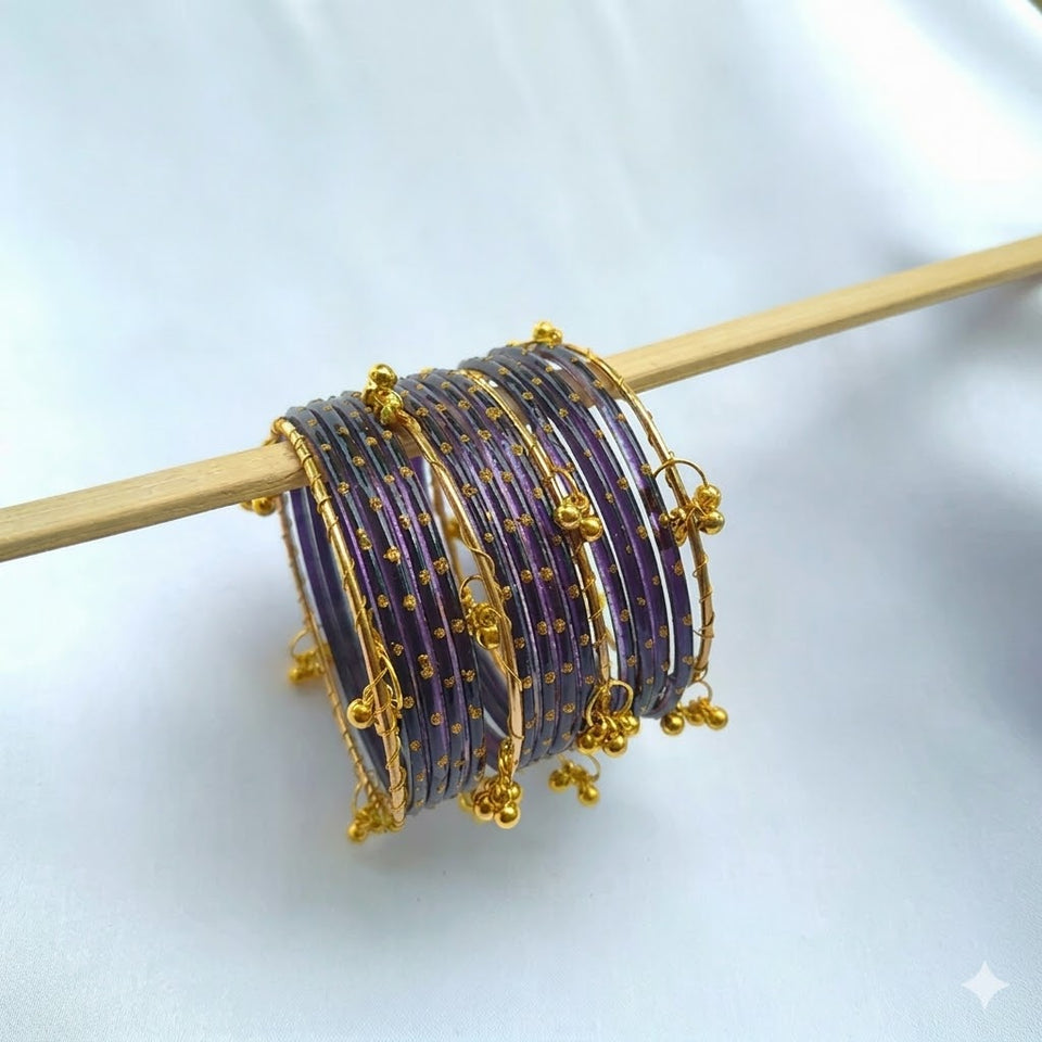 Black Currant Viral AEENA Kashmiri Bangles - 2.5