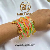 White base Multi Viral AEENA Kashmiri Bangles 2.5